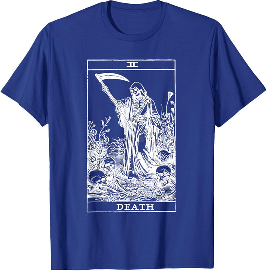 Tarot Card Death XIII Angel Skull Vintage Dead Reaper Grim T-Shirt - T-Shirt | Royal