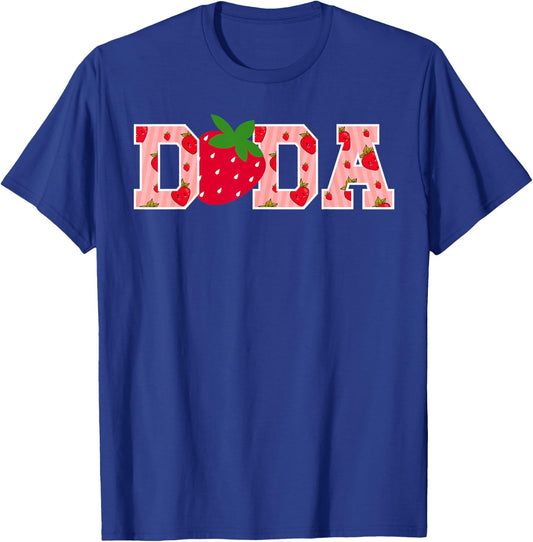Dada Strawberry First Birthday Party Funny Strawberry T-Shirt - T-Shirt | Royal