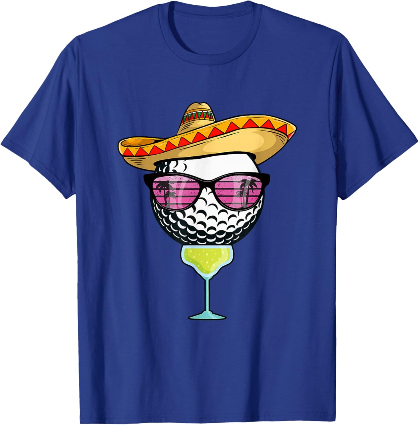Women Cinco de Mayo Golf Ball With Sombrero Margarita Golfer T-Shirt - T-Shirt | Royal