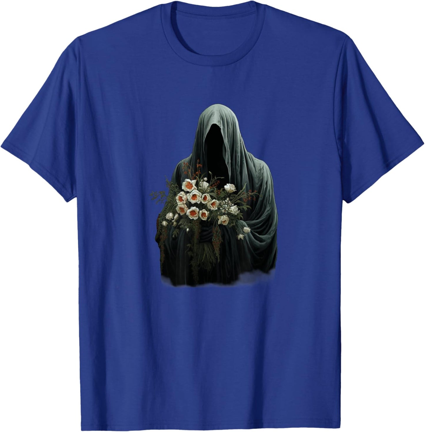 Halloween Costume Vintage Floral Ghost Pumpkin Funny Graphic T-Shirt - T-Shirt | Royal