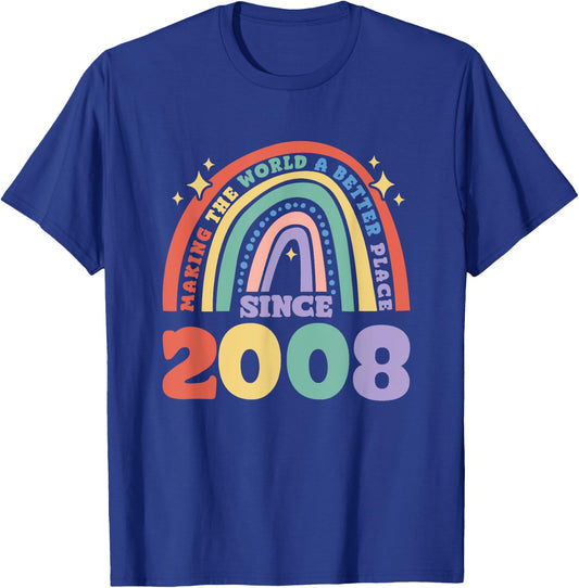 Making the world a better place since 2008, 2008 Birthday T-Shirt - T-Shirt | Royal