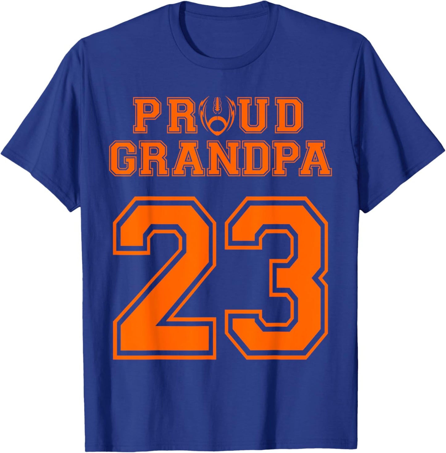 Custom Proud Football Grandpa Number 23 OR T-Shirt - T-Shirt | Royal