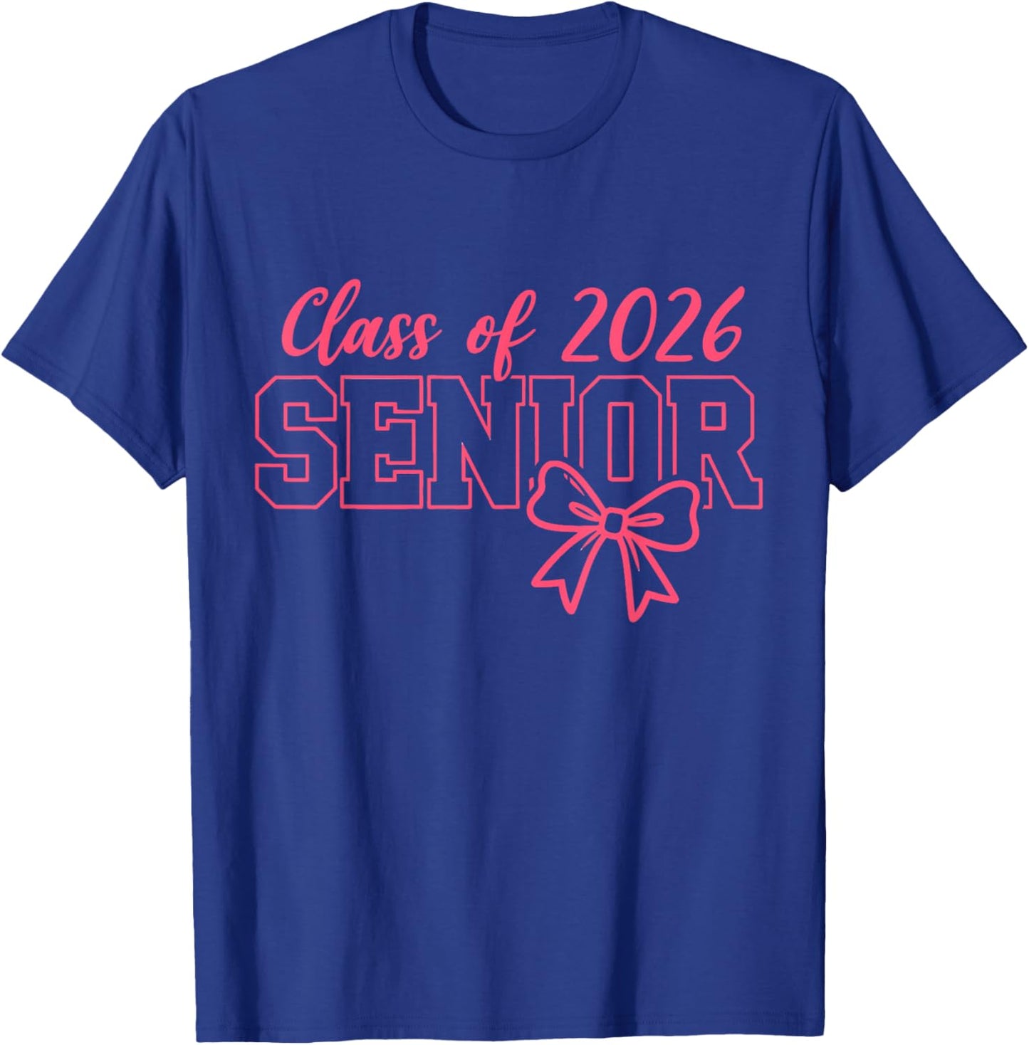 Class of 2026 Pink Coquette Bow Cap Senior 2026 Graduation T-Shirt - T-Shirt | Royal