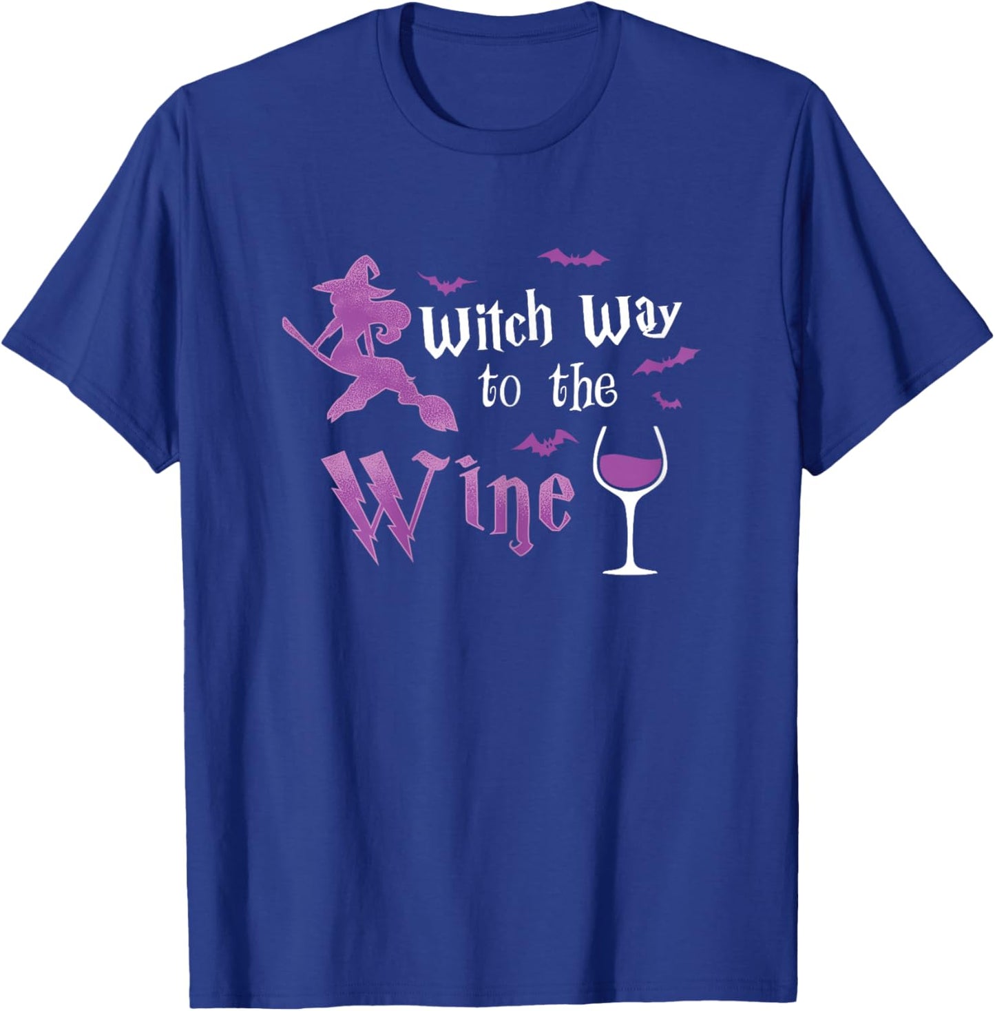 Witch Way to The Wine Halloween Witch Drinking Costume T-Shirt - T-Shirt | Royal