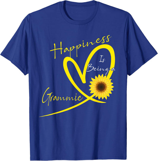 Happiness is Being A Grammie Sunflower Heart T-Shirt - T-Shirt | Royal