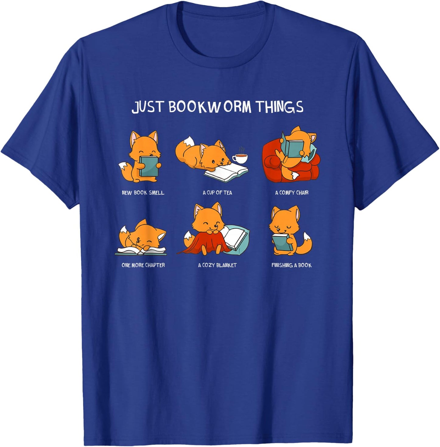 Just Bookworm Things Book Reading Books Reader Nerd Fox T-Shirt - T-Shirt | Royal