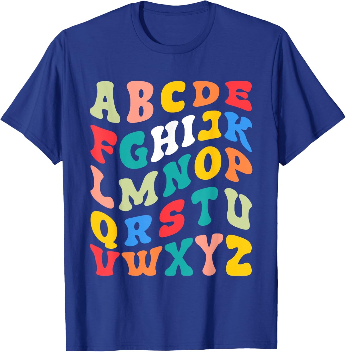 Alphabet Hi Back To School ABC Pre K Kindergarten Teacher Men Women Kids T-Shirt - T-Shirt | Royal