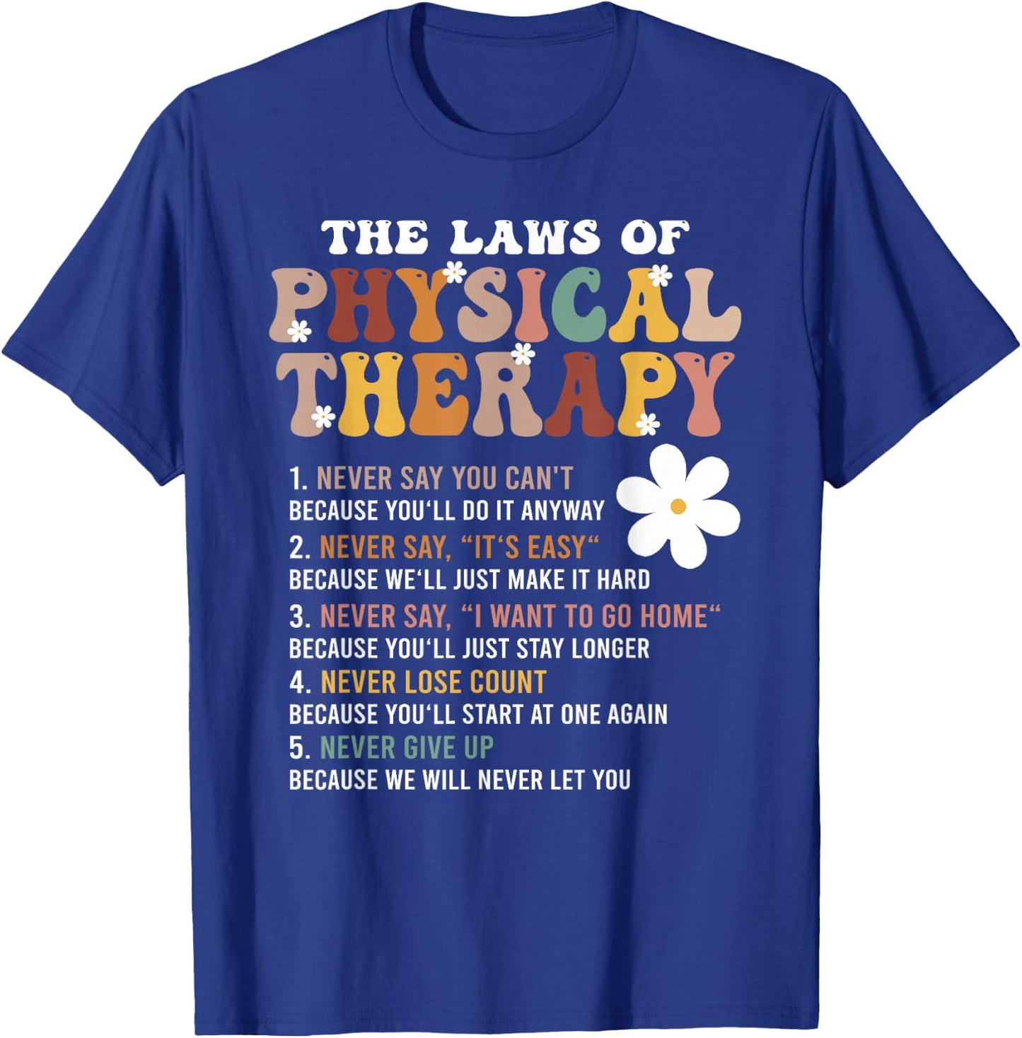The Laws Of Physical Therapy – Physical Therapist T-Shirt - T-Shirt | Royal