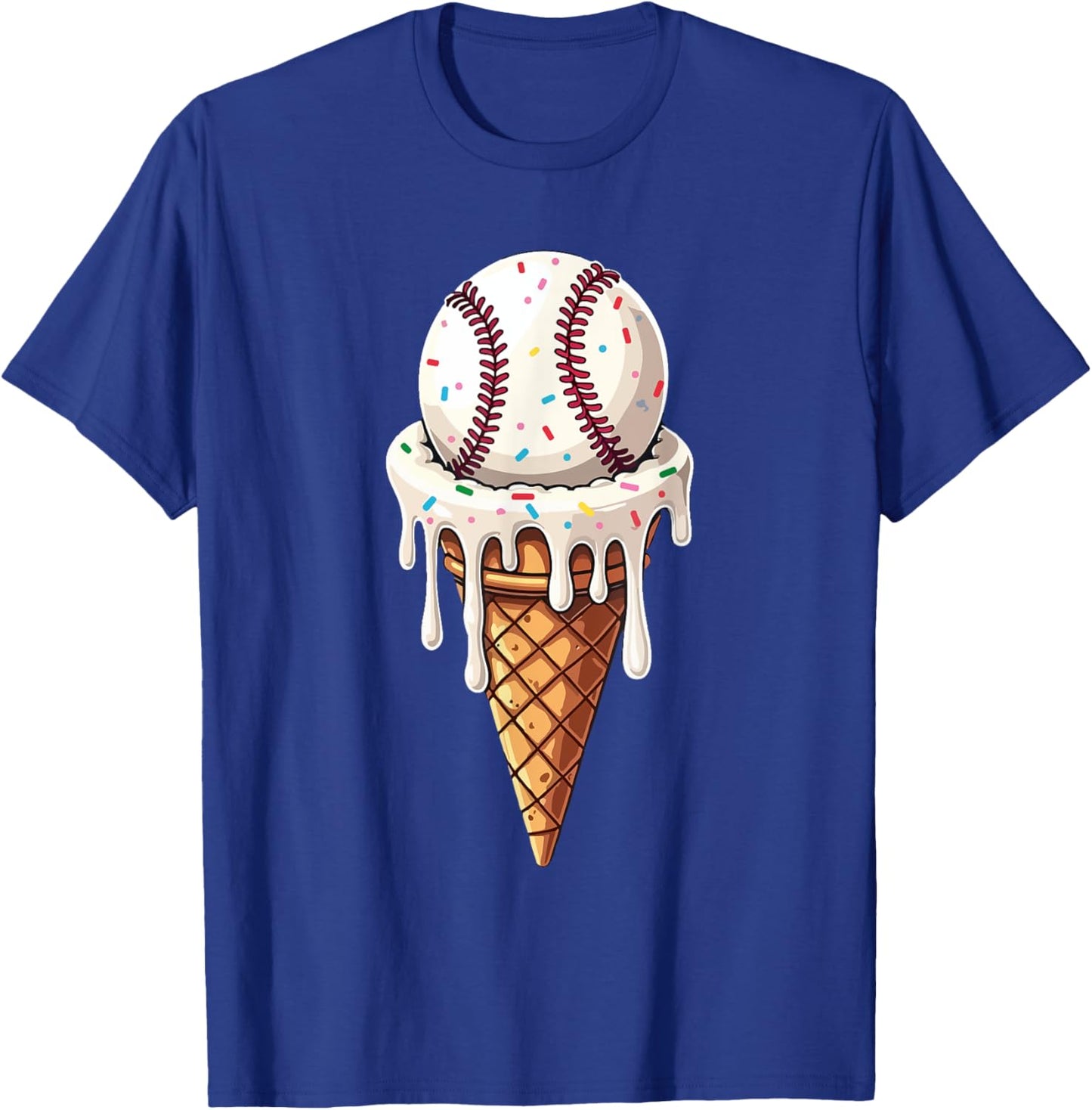 Baseball Drip with Melting Ice Cream Drippy Lovers T-Shirt - T-Shirt | Royal