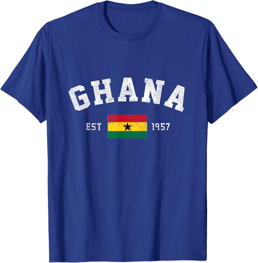 Ghana Est. 1957 Ghanaian Flag Independence Day T-Shirt - T-Shirt | Royal