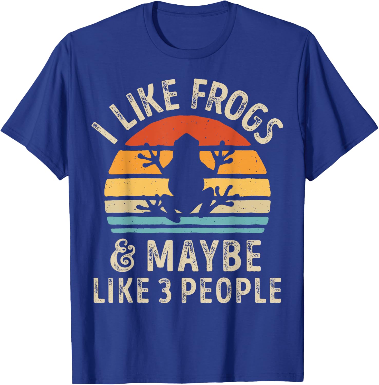 I Like Frogs and Maybe 3 People Frog Lover Retro Vintage Men T-Shirt - T-Shirt | Royal