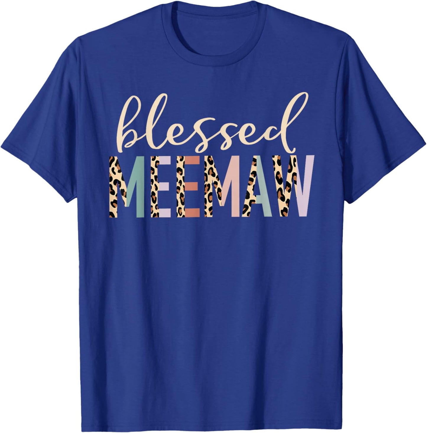 Blessed Meemaw Cute Leopard Print T-Shirt - T-Shirt | Royal