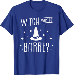 Witch Way To Barre Halloween Workout Exercise T-Shirt - T-Shirt | Royal