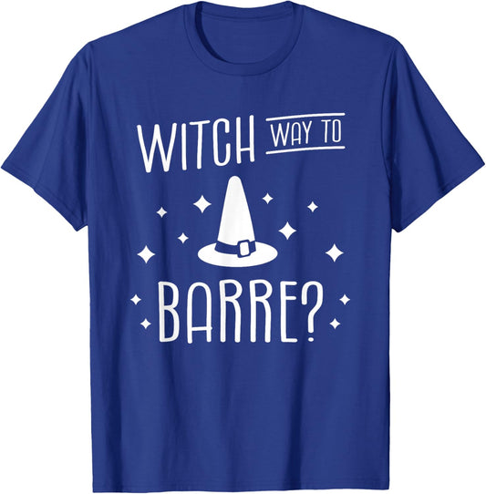 Witch Way To Barre Halloween Workout Exercise T-Shirt - T-Shirt | Royal