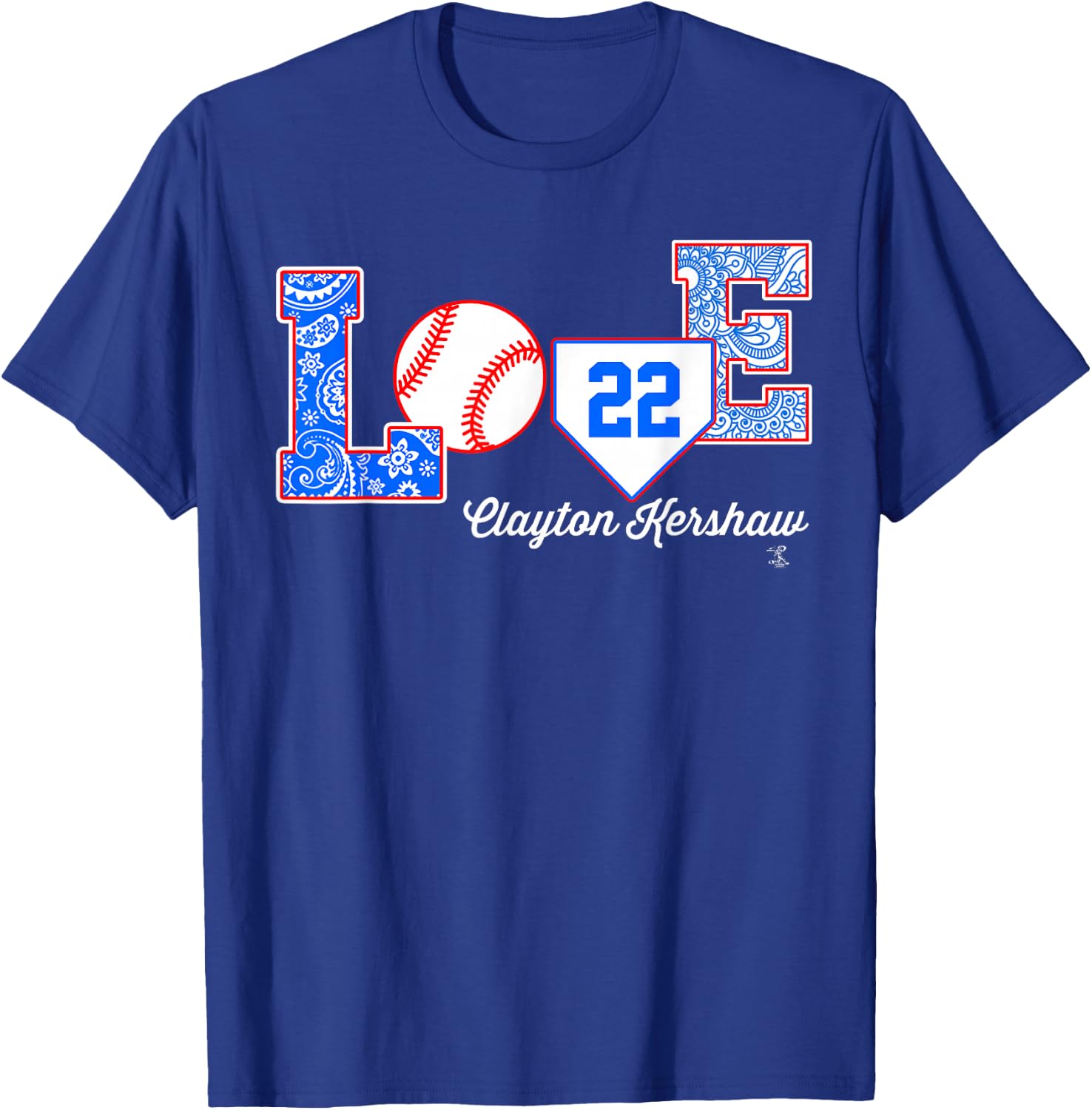 Clayton Kershaw Love My Player - Apparel T-Shirt - T-Shirt | Royal