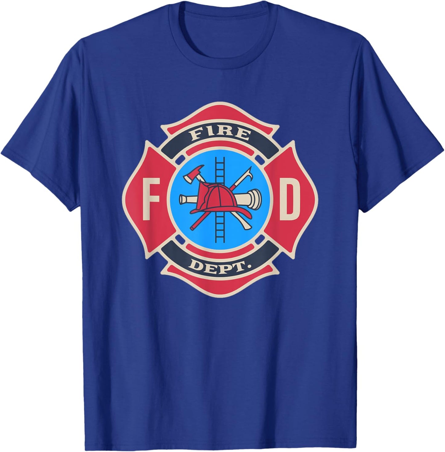 Fire Department Logo Uniform Fireman Firefighter Costume T-Shirt - T-Shirt | Royal