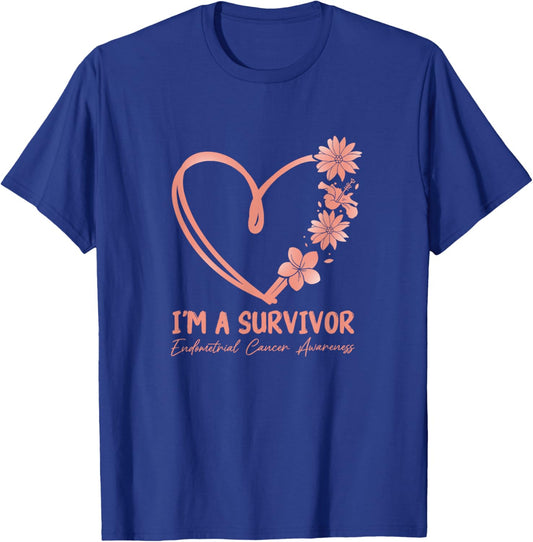 I'm a Survivor. Endometrial Cancer Awareness T-Shirt - T-Shirt | Royal
