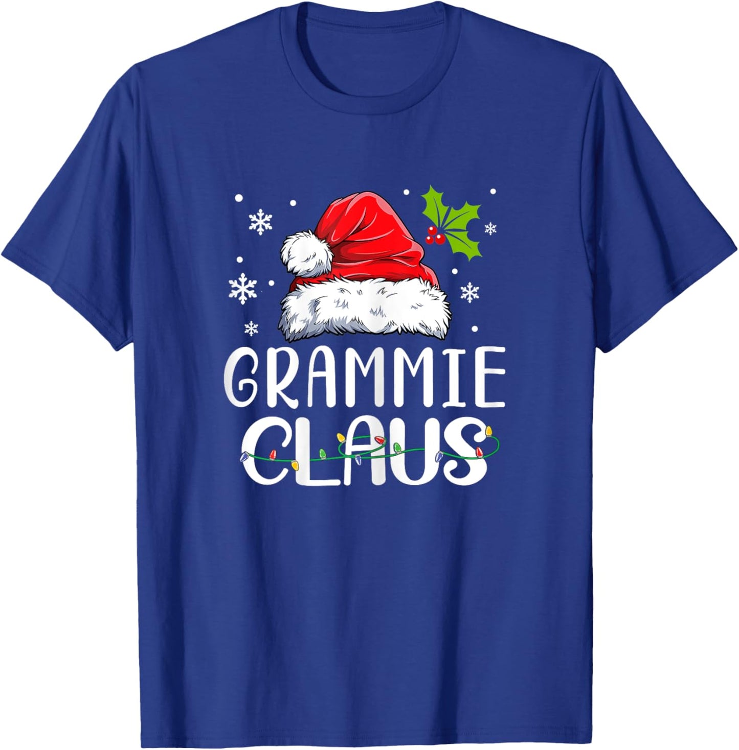 Matching Family Christmas Pajama Xmas Lights Grammie Claus T-Shirt - T-Shirt | Royal