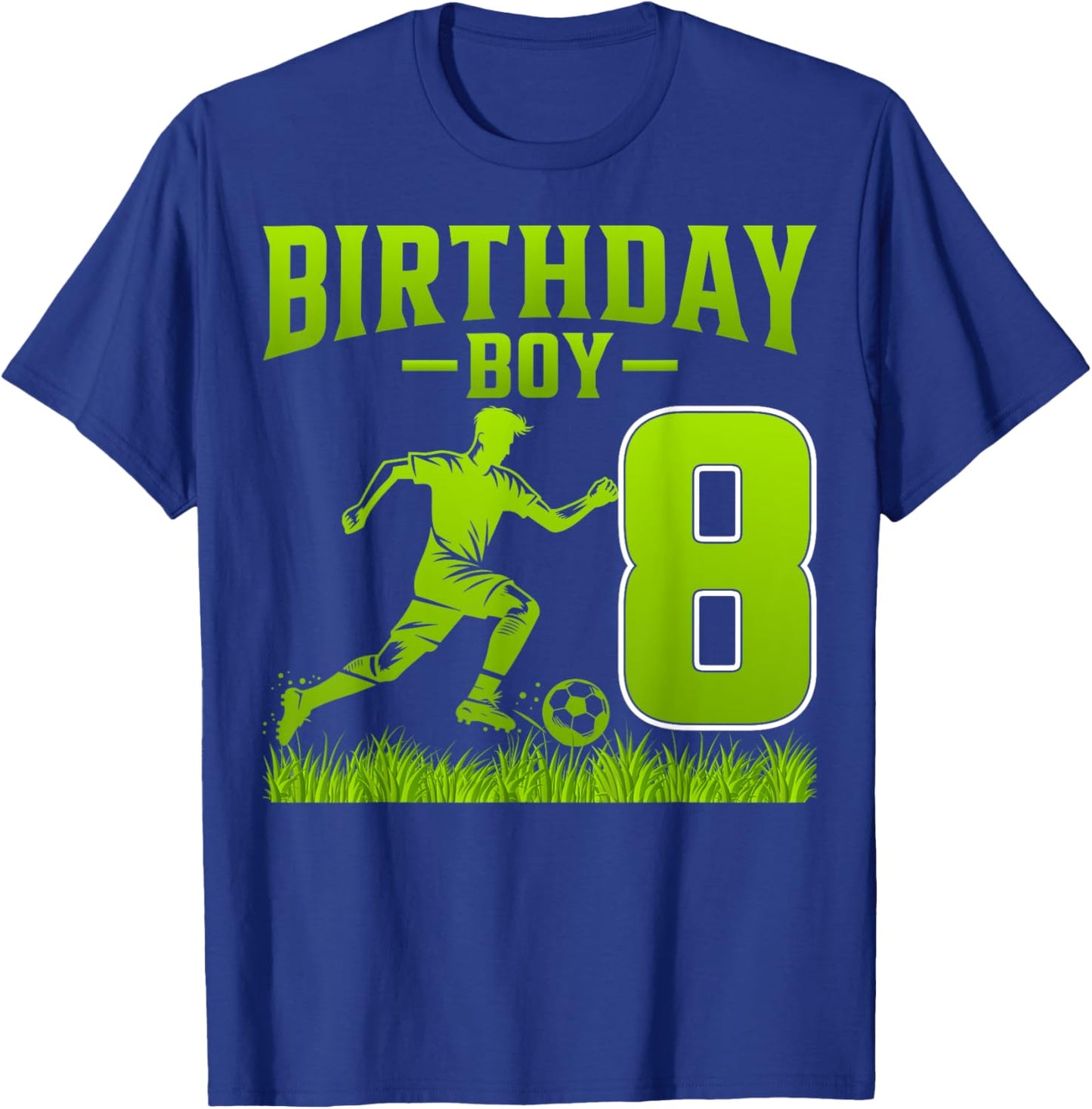 Kids Soccer Lover 8 Years Old 8th Birthday Boy T-Shirt - T-Shirt | Royal