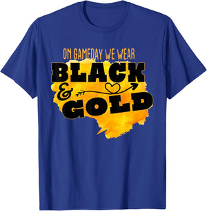 Black GoldGame Day Group Shirt for High School Football T-Shirt - T-Shirt | Royal