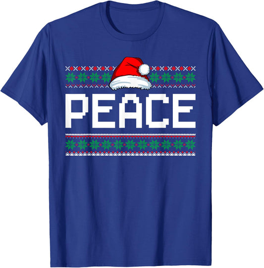 Peace I Come In Peace Couples Ugly Christmas Xmas Sweaters T-Shirt - T-Shirt | Royal