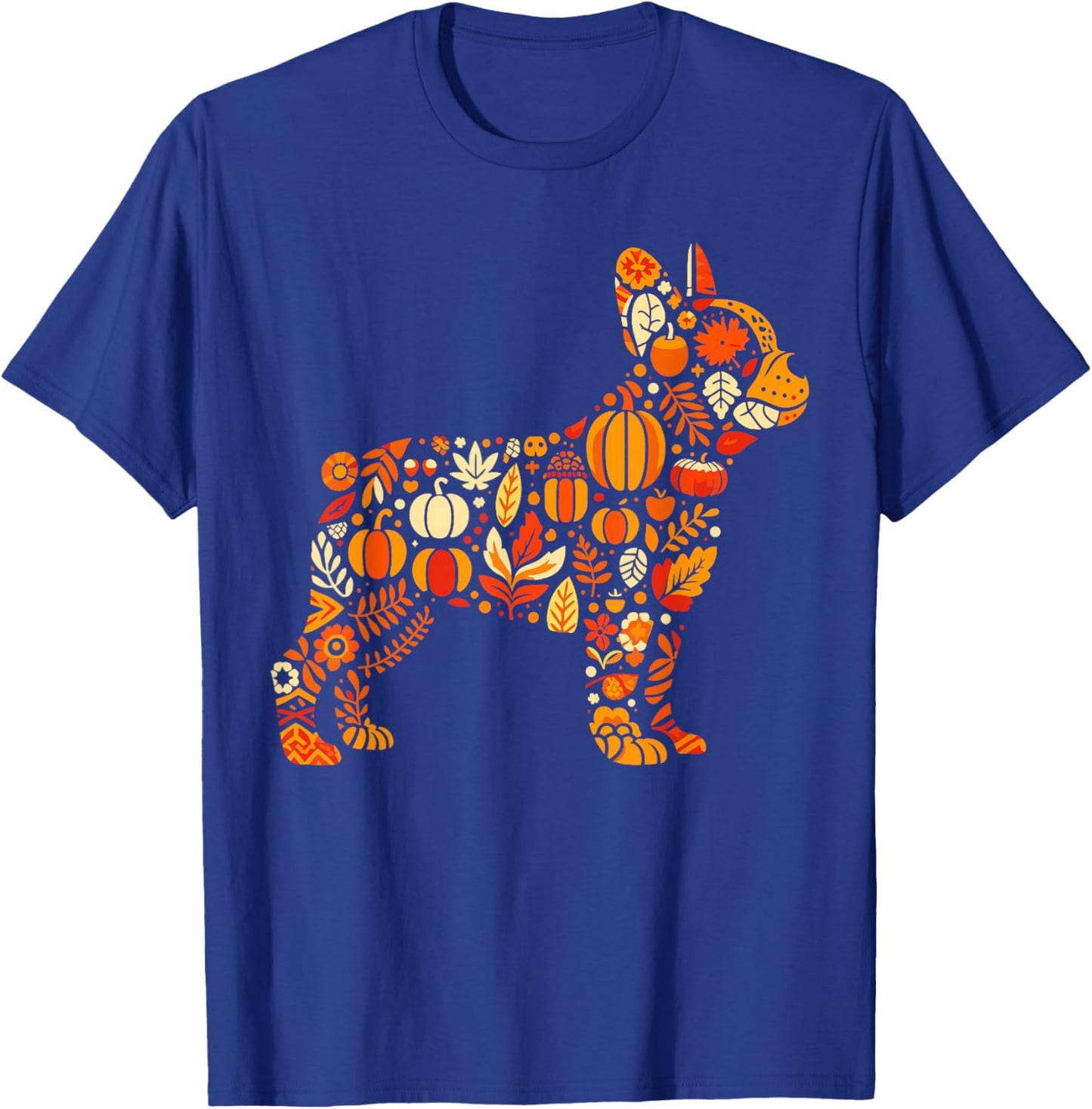 Autumn Pumpkin French Bulldog Thanksgiving Kids T-Shirt - T-Shirt | Royal