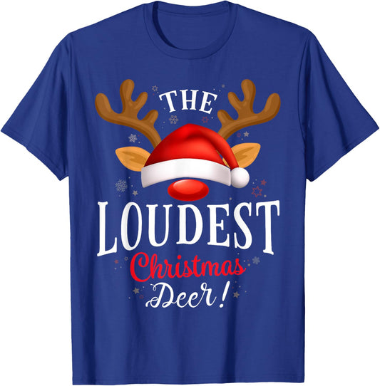 Loudest Christmas Deer PJS Xmas Family Matching T-Shirt - T-Shirt | Royal