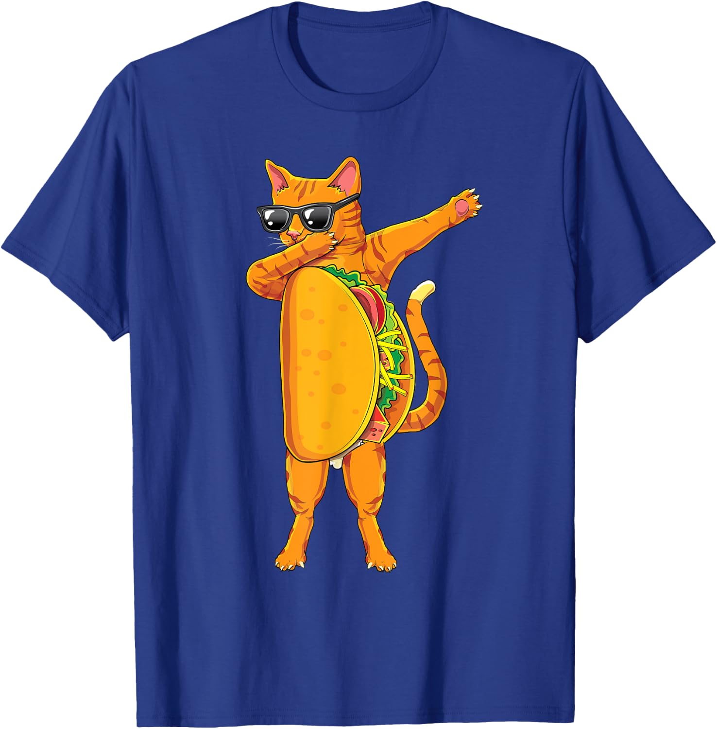 Dabbing Tacocat Sunglasses- Taco Cat Funny Dab shirt T-Shirt - T-Shirt | Royal