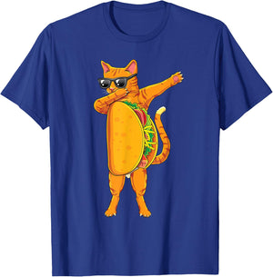 Dabbing Tacocat Sunglasses- Taco Cat Funny Dab shirt T-Shirt - T-Shirt | Royal