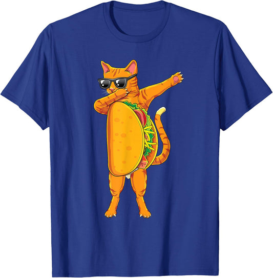 Dabbing Tacocat Sunglasses- Taco Cat Funny Dab shirt T-Shirt - T-Shirt | Royal