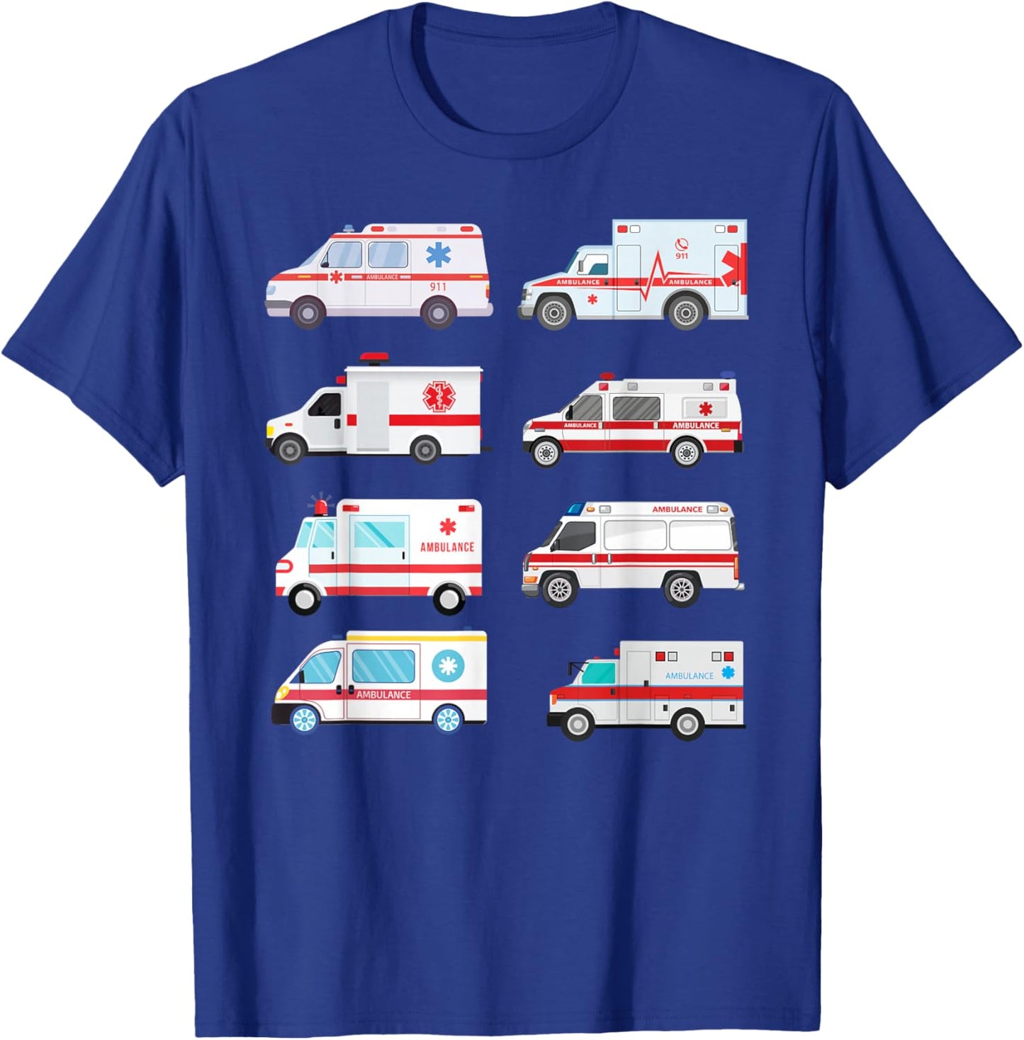 Ambulance Truck Birthday EMT for Boys Girls Toddlers T-Shirt - T-Shirt | Royal