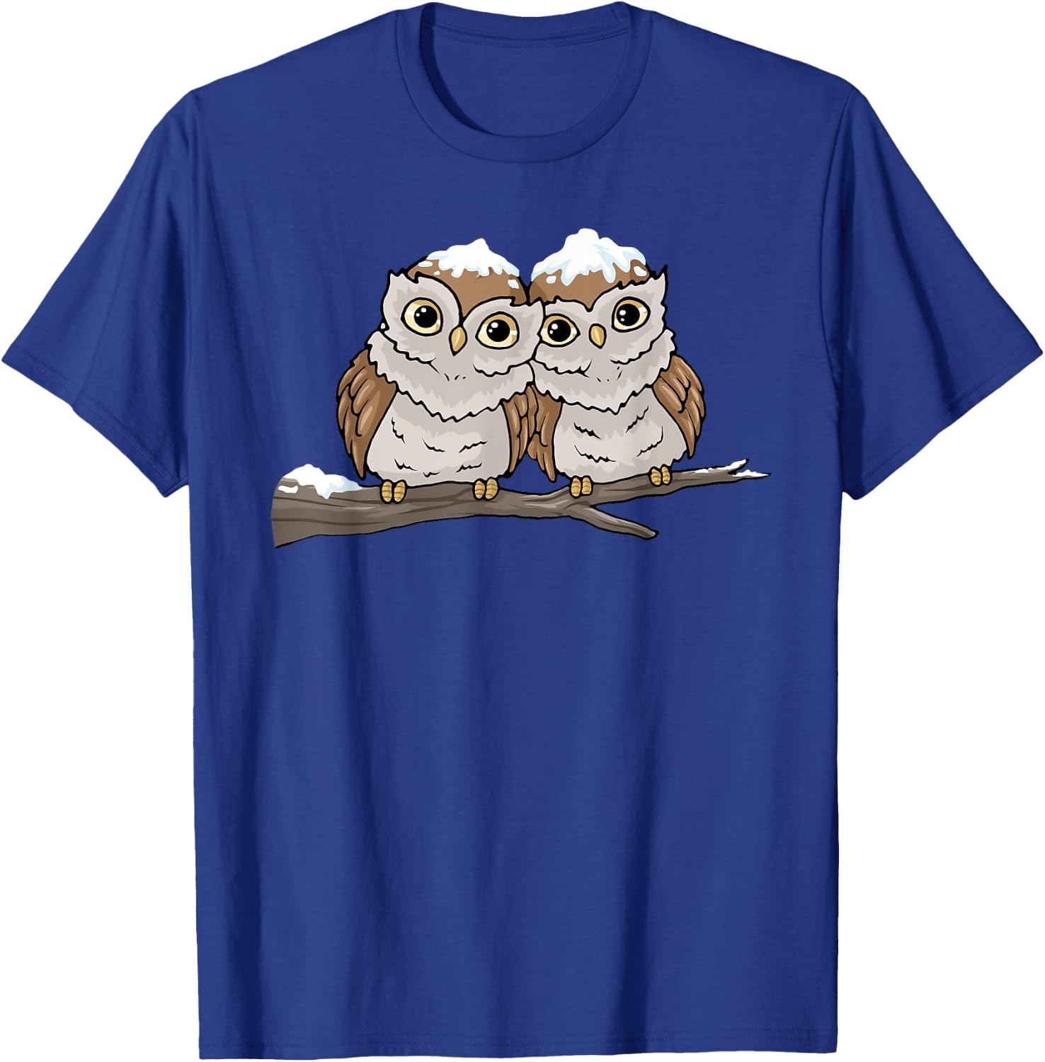 Christmas Owl Snow Bird Watching Gift Shirt Cute Owls T-Shirt - T-Shirt | Royal