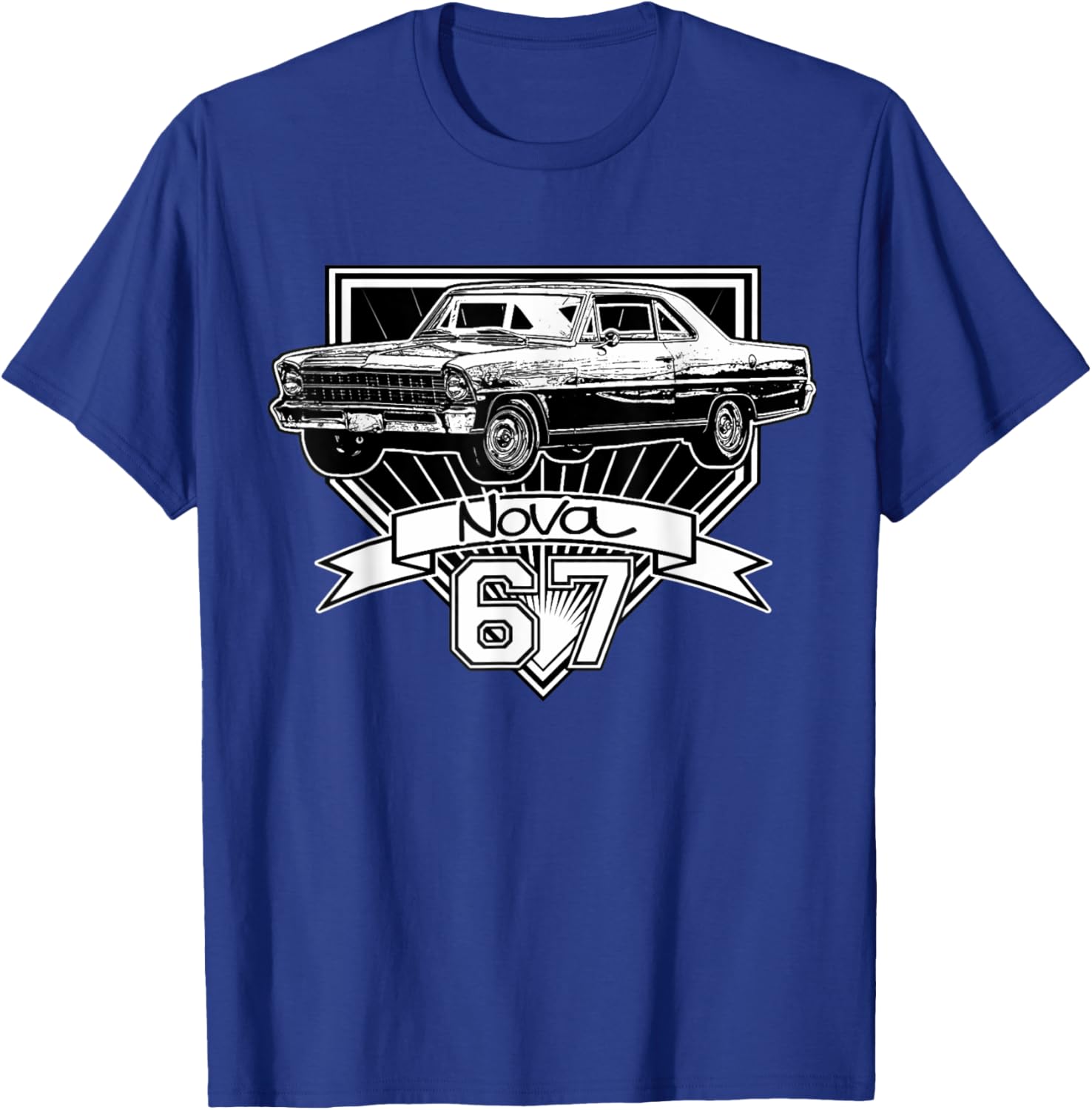 1967 67 Chevys Nova Classic Car Old School Muscle Car T-Shirt - T-Shirt | Royal