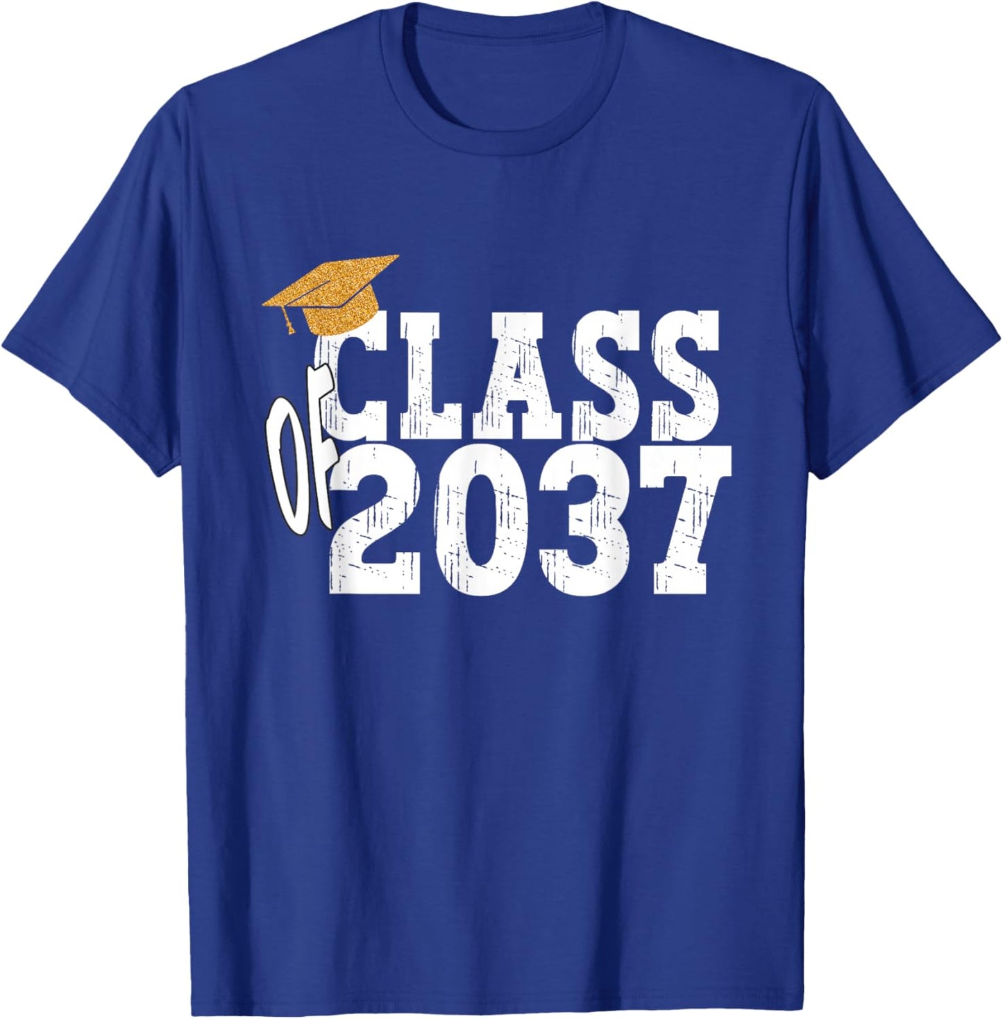 Class of 2037 Grow With Me Boy Girl First Day of Graduation T-Shirt - T-Shirt | Royal
