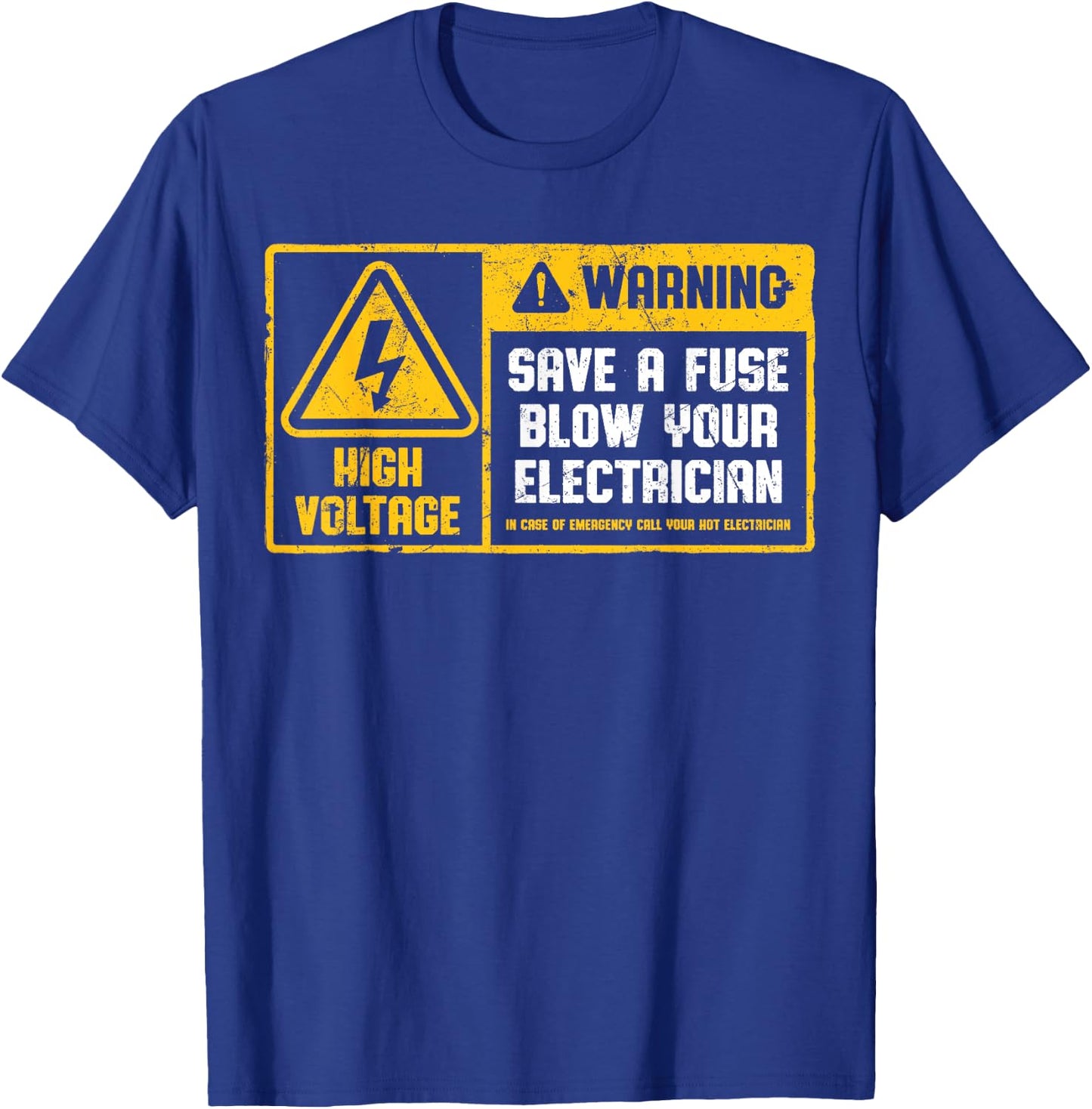 Electrician Save A Fuse Funny Lineman Wireman Retro Vintage T-Shirt - T-Shirt | Royal
