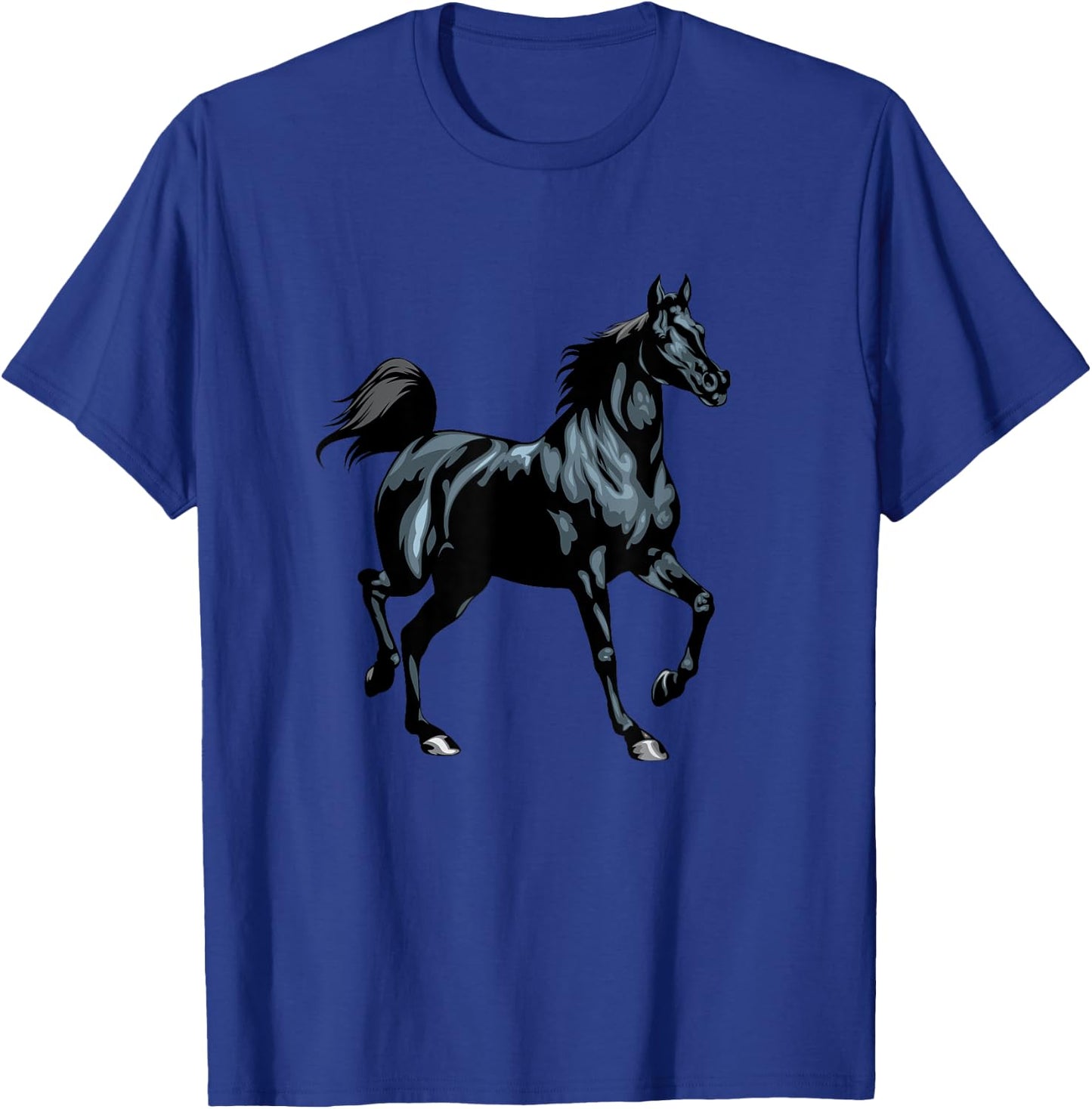 Realistic Black Arabian Horse Arabian Horse Funny T-Shirt - T-Shirt | Royal