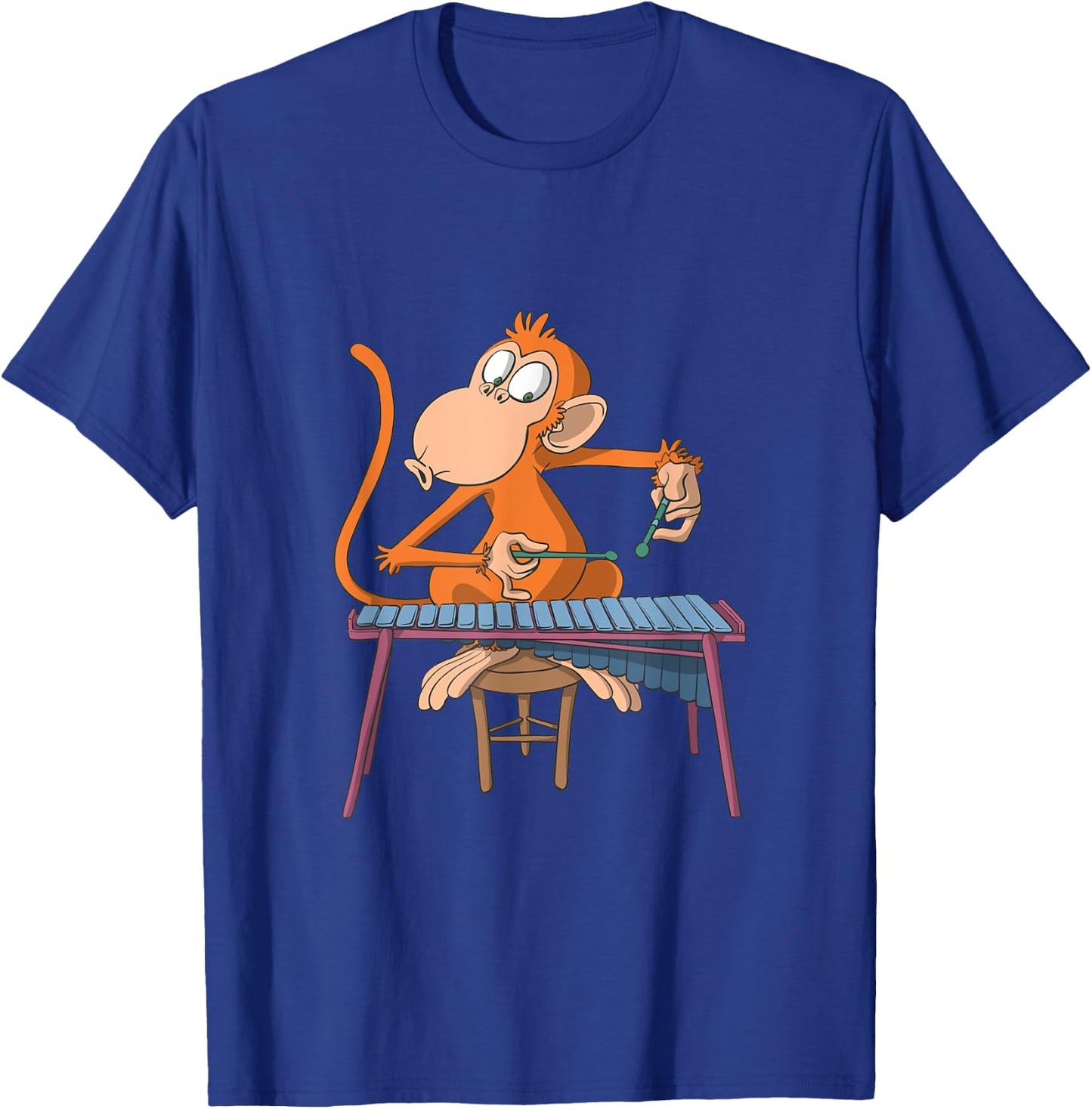 Monkey Plays Marimba Xylophone T-Shirt - T-Shirt | Royal