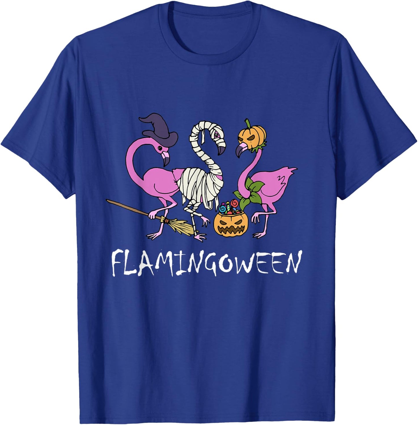 Flamingoween Halloween Funny Flamingo T-Shirt - T-Shirt | Royal