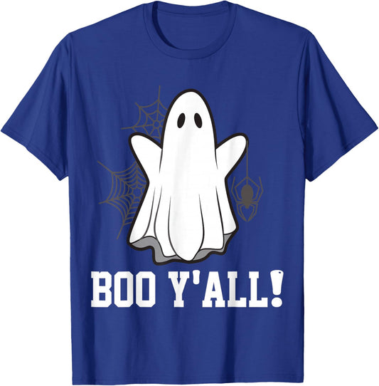 Boo Y'all Funny Ghost Halloween T-Shirt - T-Shirt | Royal