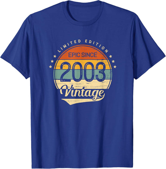 23rd Birthday Men Women Classic Vintage 2003 Limited Edition T-Shirt - T-Shirt | Royal