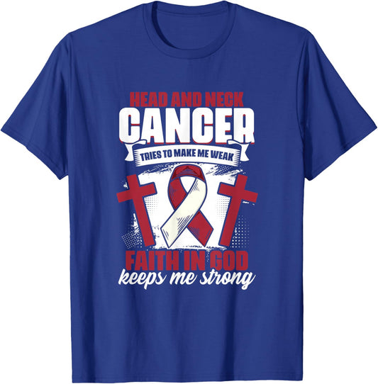 Faith In God - Oral Throat Head And Neck Cancer Awareness T-Shirt - T-Shirt | Royal