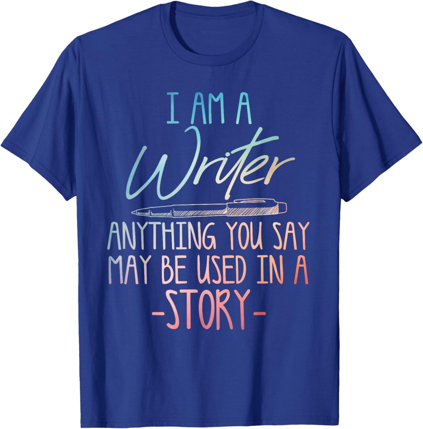 Writer Art Women Writing Lover Author Poet Writer T-Shirt - T-Shirt | Royal