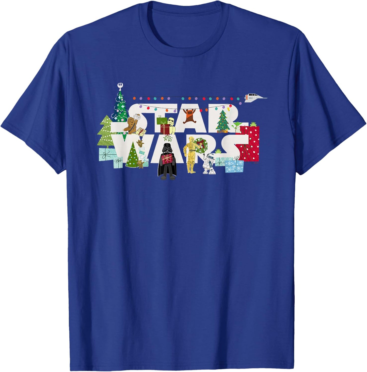 Star Wars Christmas Logo Holiday Celebration T-Shirt - T-Shirt | Royal