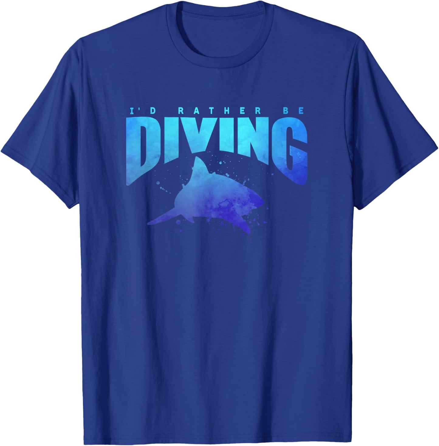 I'D RATHER BE DIVING Shark Beach Lover Snorkel Scuba Diver T-Shirt - T-Shirt | Royal