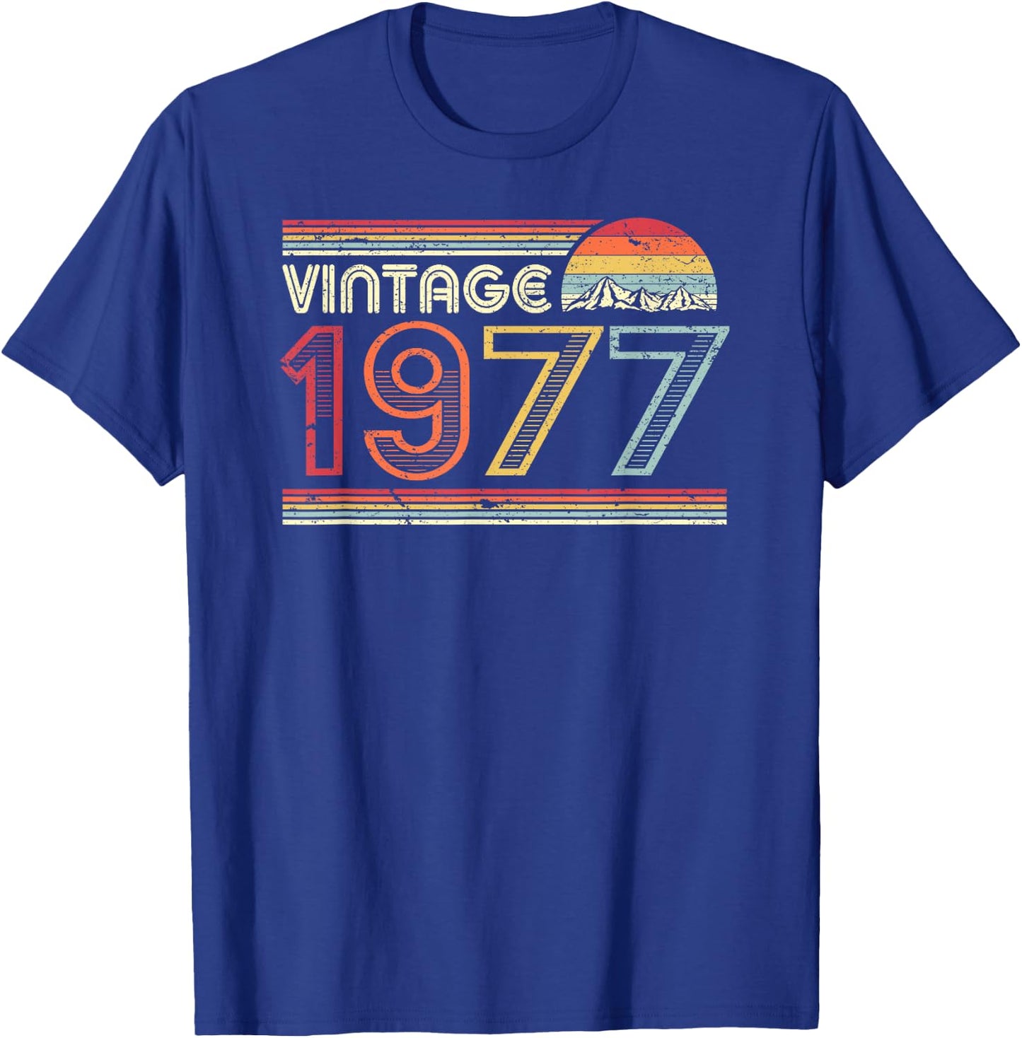 1977 Vintage Shirt, Birthday Gift . Retro Style T-Shirt - T-Shirt | Royal