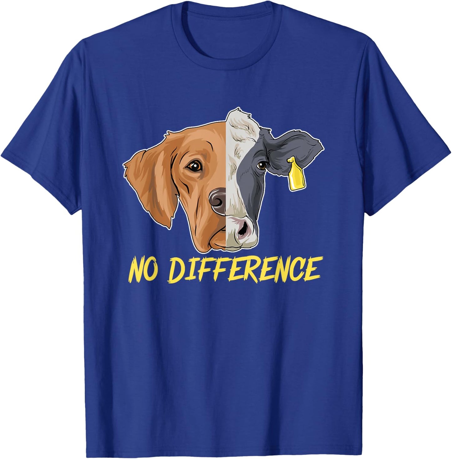 No Difference Vegan Vegetarian Gift Cow Dog Animal Lover Women Girls Kids T-Shirt - T-Shirt | Royal