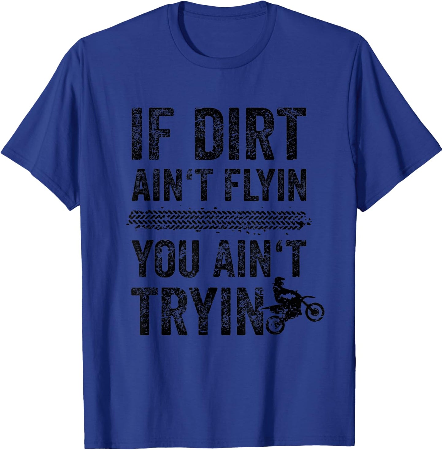 Funny Dirt Bike Accessories MX Apparel Tire Tracks Motocross T-Shirt - T-Shirt | Royal