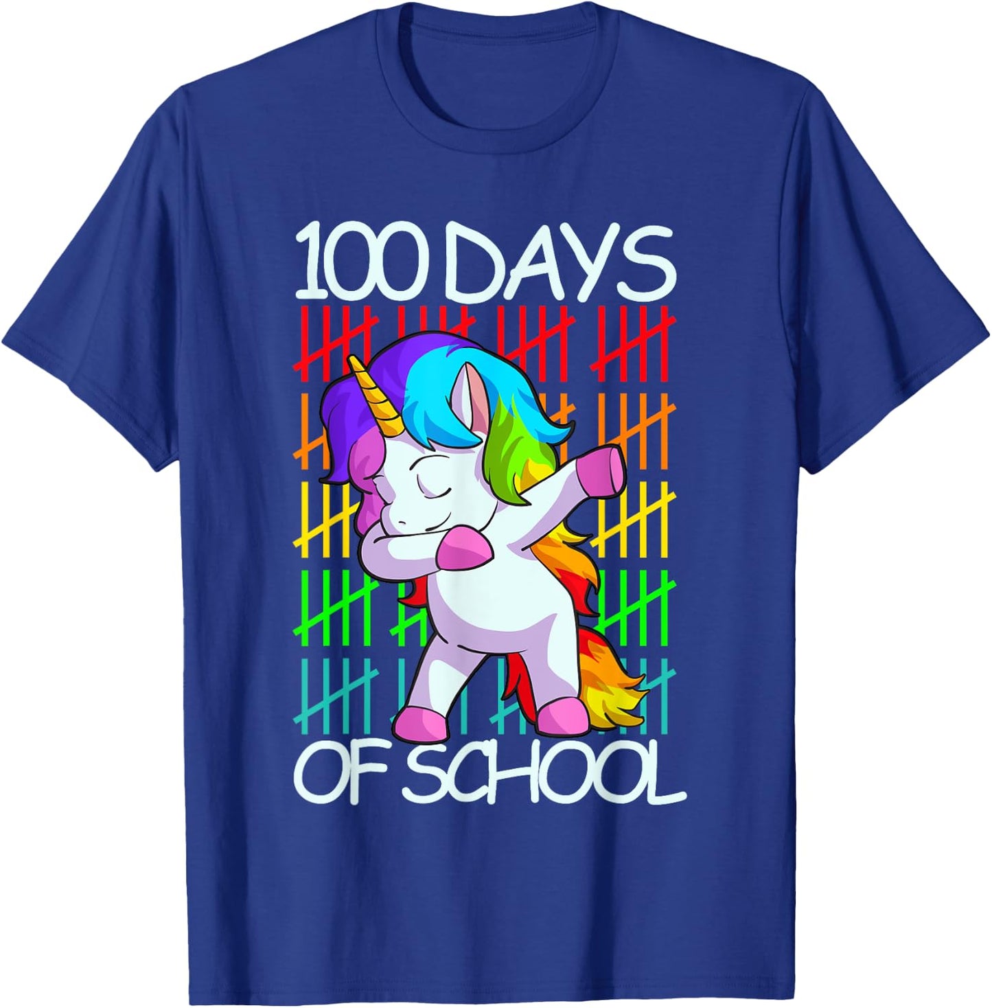 Happy 100 Days Of School Shirt Girls Unicorn Lover Gift T-Shirt - T-Shirt | Royal