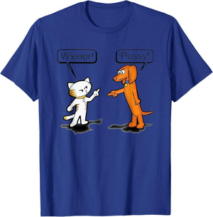 Cat Wiener Dog Pussy T-Shirt - T-Shirt | Royal