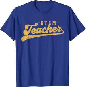 STEM Teacher Men Women Cute Vintage Graphic STEM Teacher T-Shirt - T-Shirt | Royal